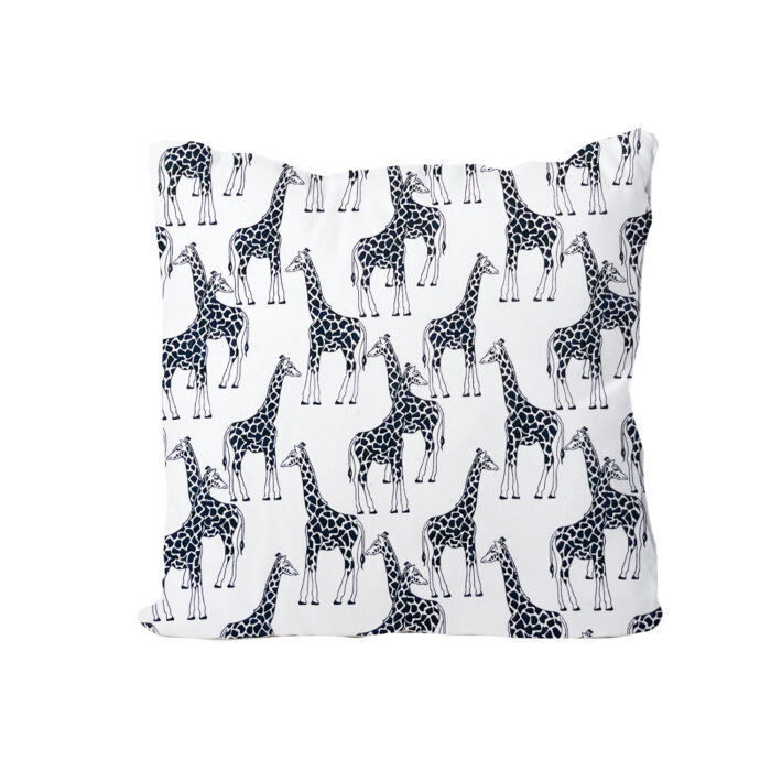 Mini Cushion Giraffes Black