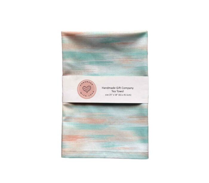 Handmade Cotton Tea Towel-Green Abstract