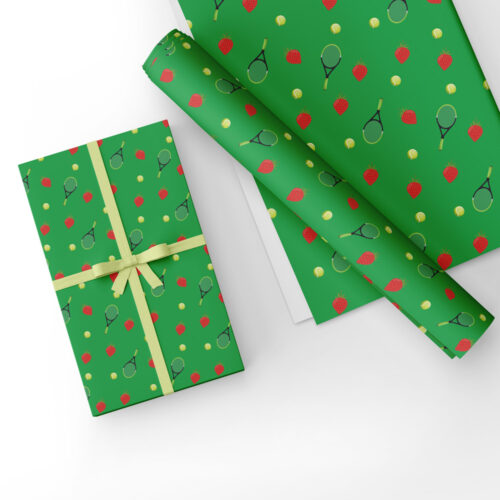 Tennis Gift Wrap Green