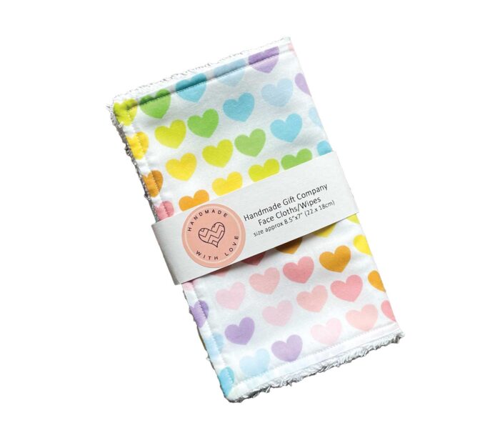 Face Cloth Coloured Hearts