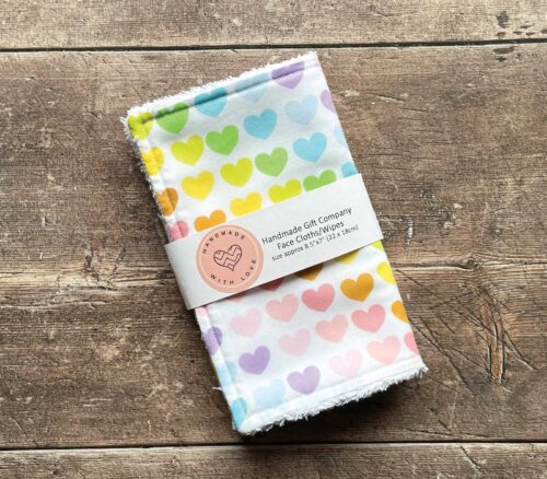 Face Cloth Coloured Hearts