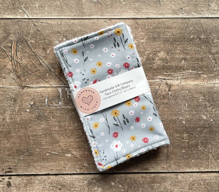 Face Cloth Grey Floral