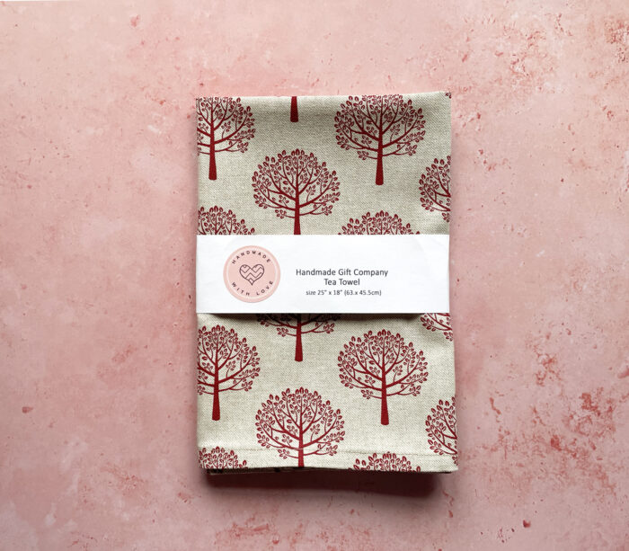 Tea Towel Red Trees