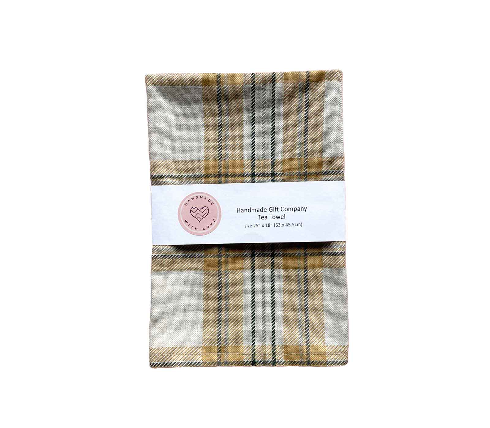 Handmade Linen Tea Towel-Yellow Striped