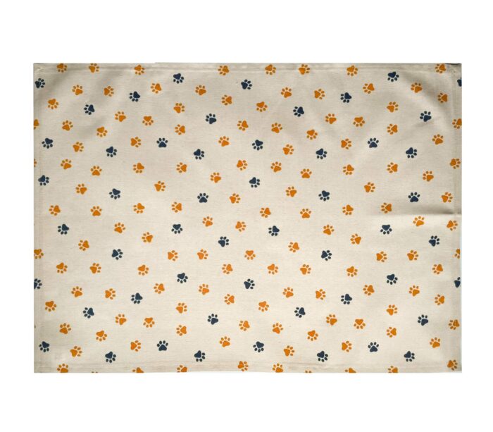 Tea Towel Paws Orange