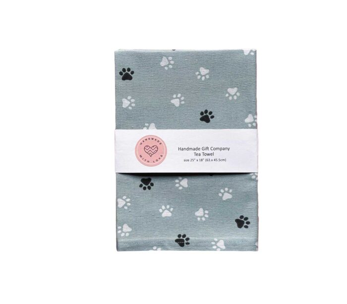 Tea Towel Paws White