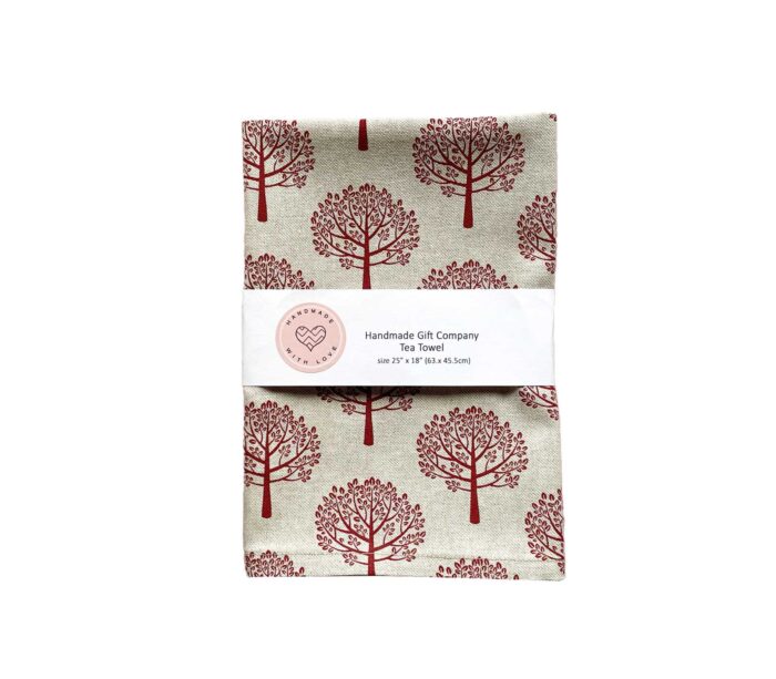 Tea Towel Red Trees