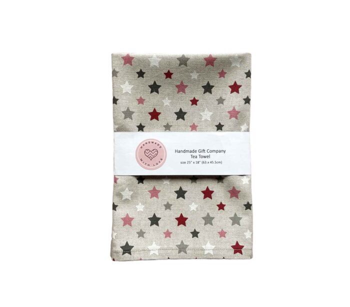 Handmade Linen Tea Towel-Star Design