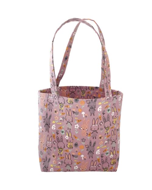 Childrens Tote Bag Easter Bunnies Pink