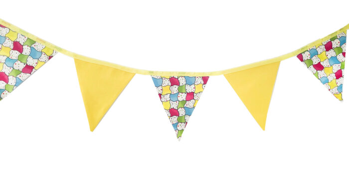 Coloured Bunting Wavy Design-Yellow