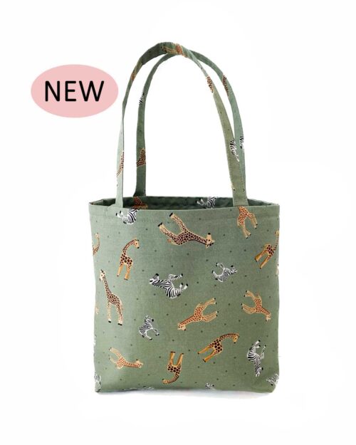 Tote Bag Zebras Green