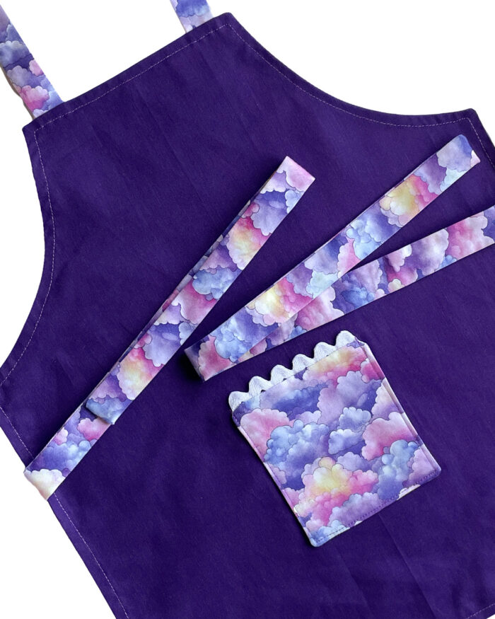 Children's Apron Coloured Clouds