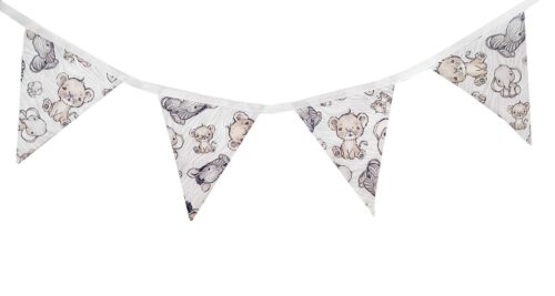 Zoo Animals Bunting White