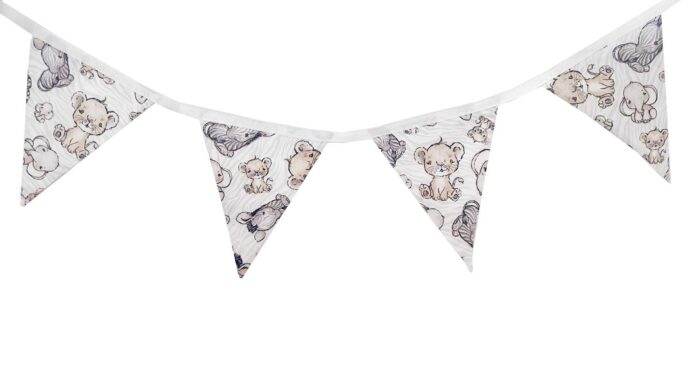 Zoo Animals Bunting White