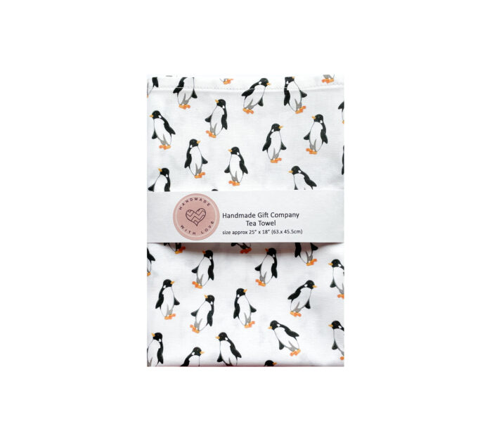 Tea Towel Penguins White