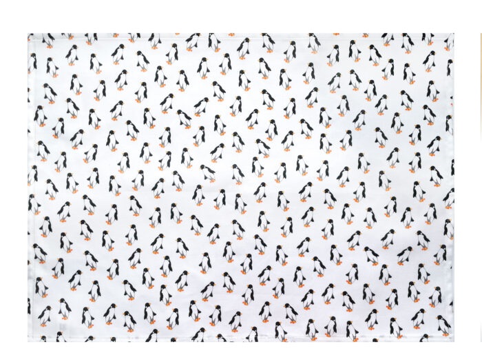 Tea Towel Penguins White