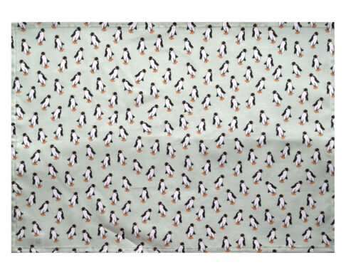 Tea Towel Penguins Blue