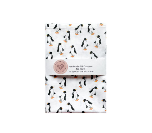 Tea Towel Penguins White