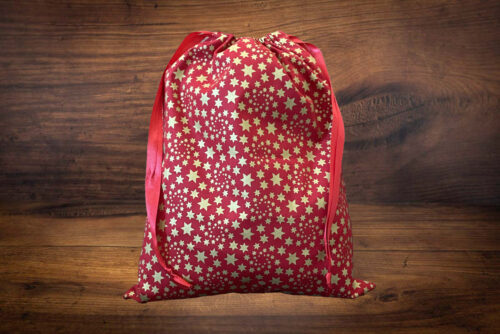 Christmas Gift Bag Gold Stars
