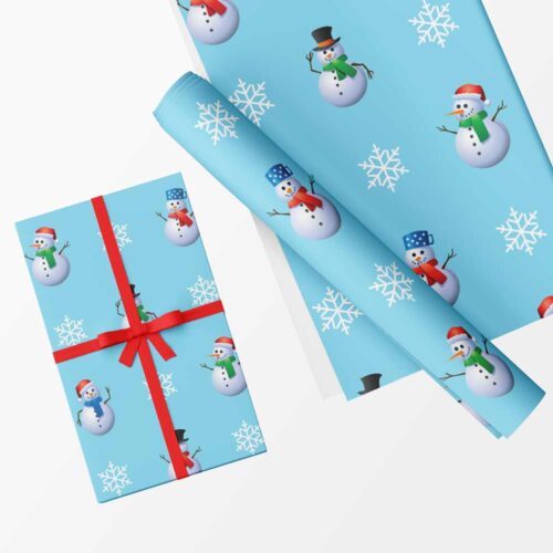 Christmas Gift Wrap Snowmen