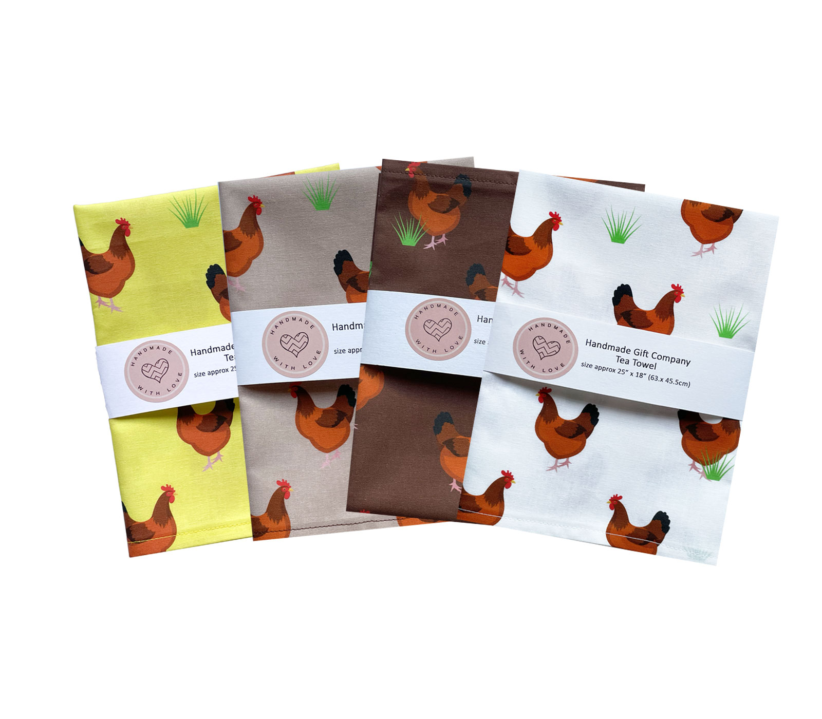 Chicken Tea Towel Brown