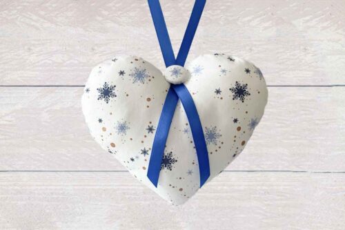Blue Snowflakes Christmas Heart