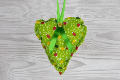 Christmas Baubles Fabric Heart