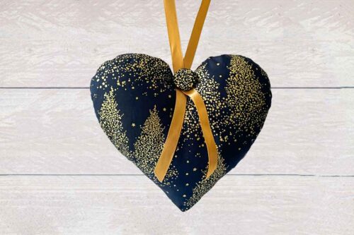 Gold Trees Christmas Heart