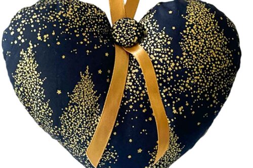 Gold Trees Christmas Heart