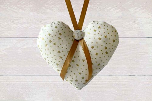 Christmas Heart Gold Stars