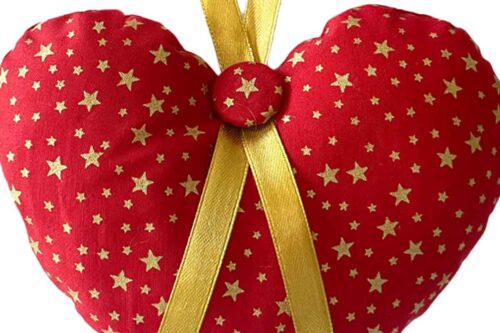 Gold Stars Christmas Heart