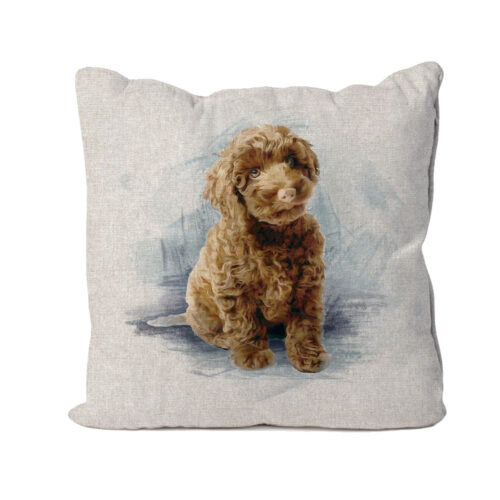 Labradoodle Design Linen Cushion
