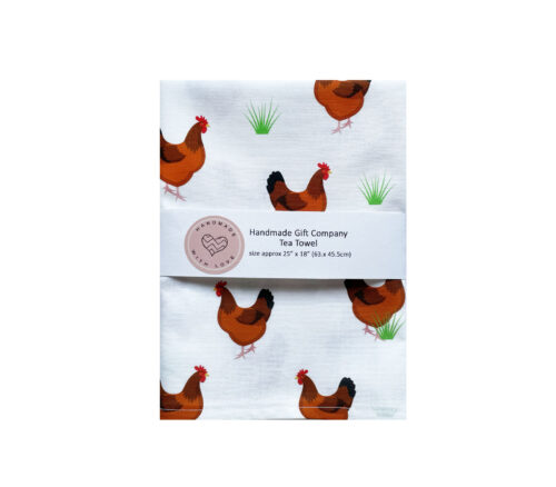 Chicken Tea Towel White