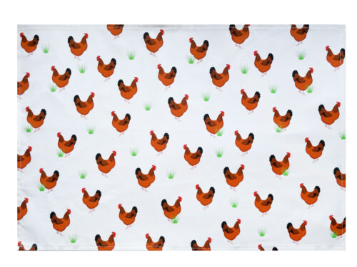 Chicken Tea Towel White