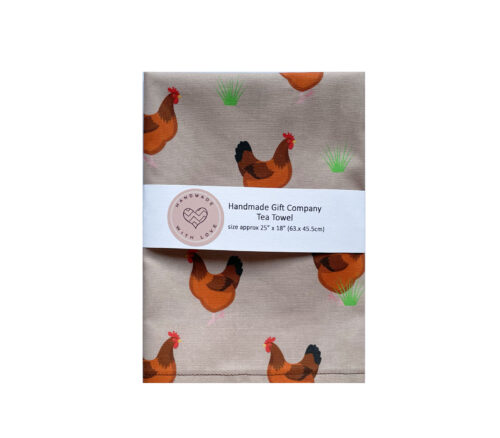 Chicken Tea Towel Beige