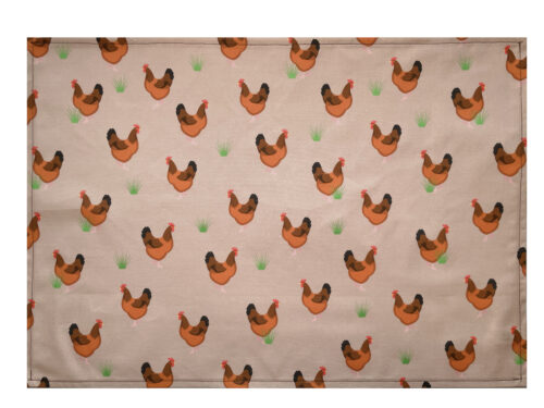 Chicken Tea Towel Beige