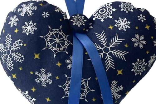 White Snowflakes Christmas Heart