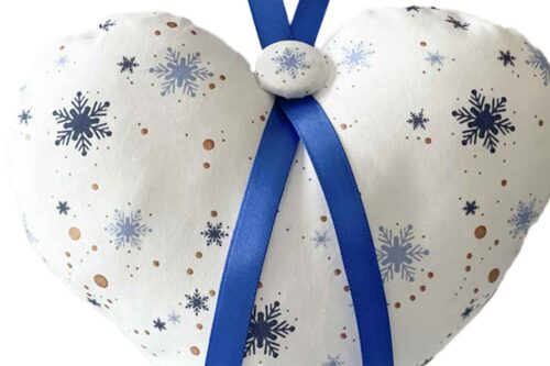 Blue Snowflakes Christmas Heart