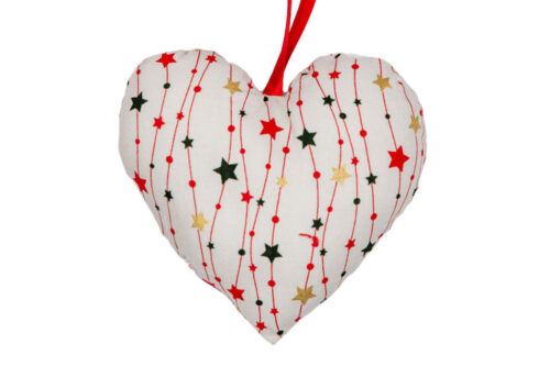 Christmas Stars Fabric Heart