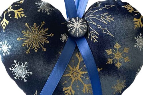 Heart Gold-White Snowflakes