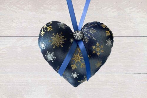 Heart Gold-White Snowflakes