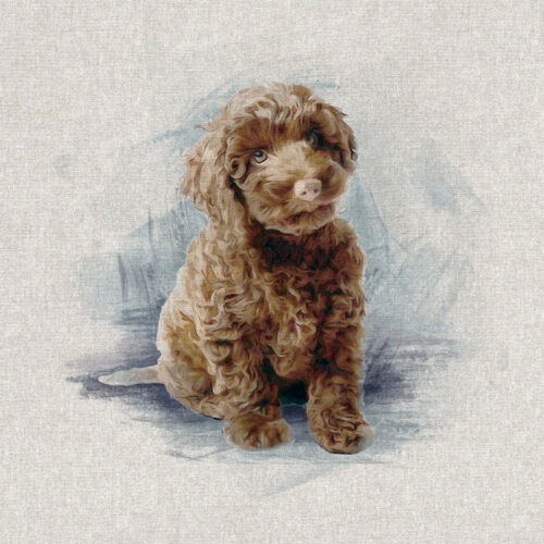 Labradoodle Design Linen Cushion