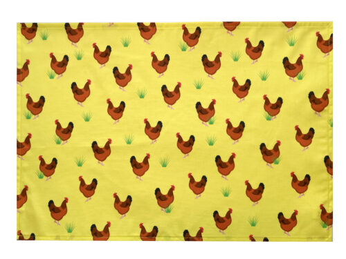Chicken Tea Towel Yellow