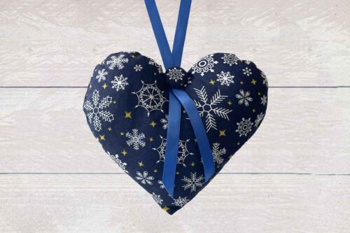 White Snowflakes Christmas Heart