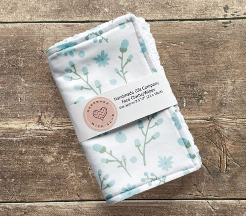 Face Cloths Blue Acorns