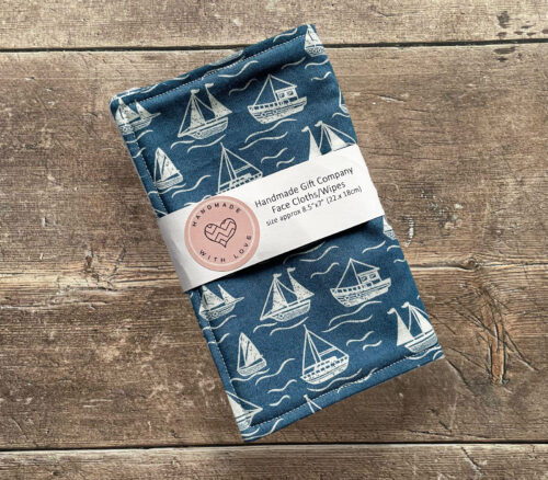 Face Cloths White Boats