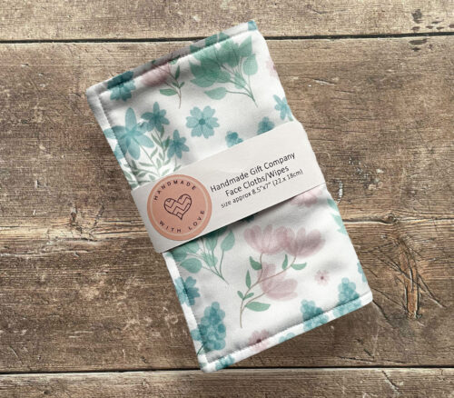 Face Cloths Green Flowers