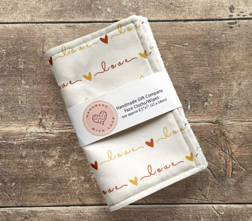 Face Cloths Love Hearts