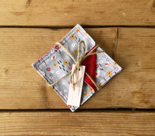 Coasters Grey Floral Design