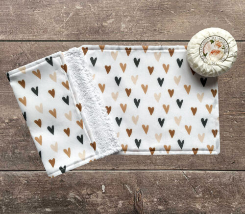 Face Cloths Brown Hearts